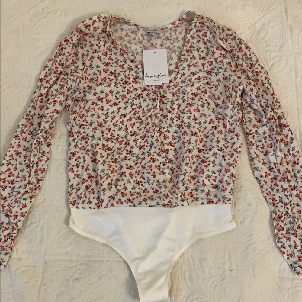 Love fire floral bodysuit